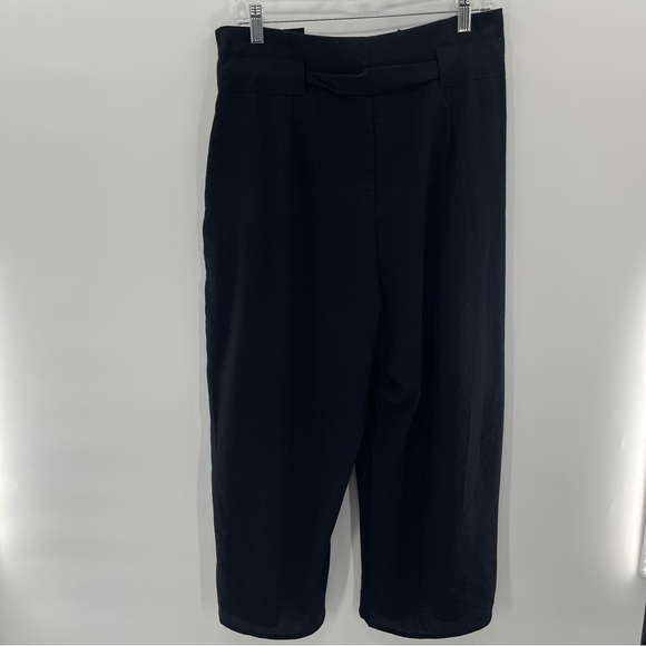 NWT L Love Paperbag Waist High Waist Black Cropped Pants Size Large - Picture 5 of 8